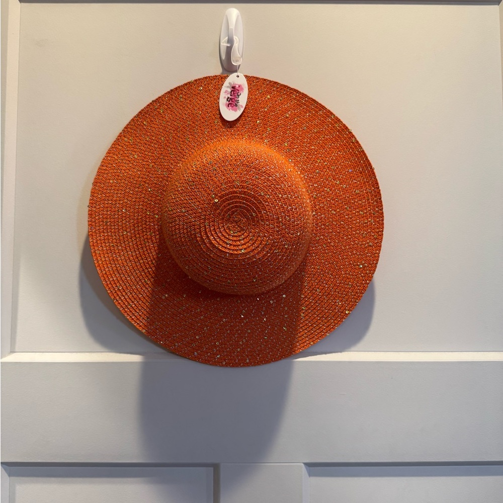 NWT Orange Wide-Brimmed Sun Hat